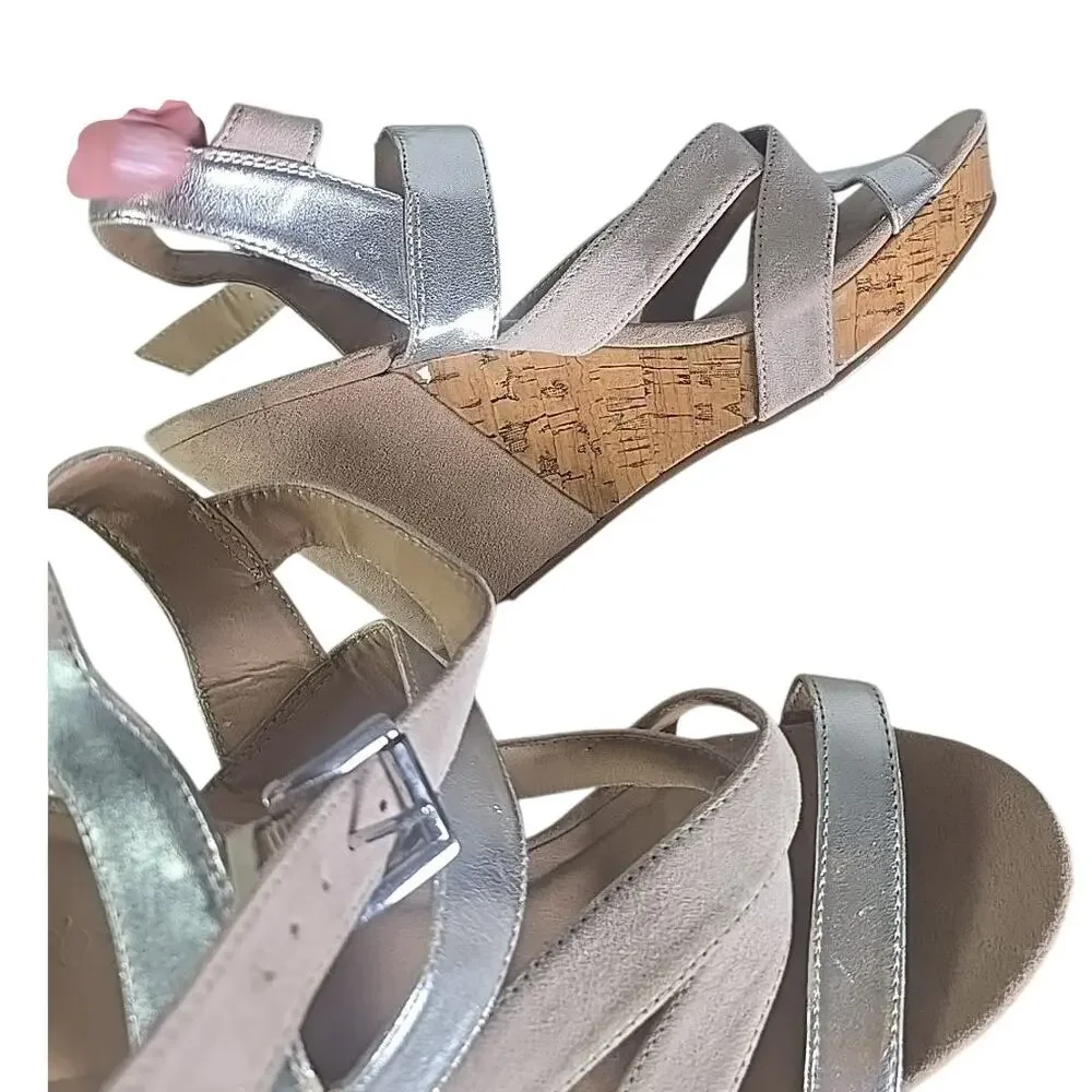 Platform Holiday Wedges Espadrille Womens 10 Metallic & Neutral Christmas Winter